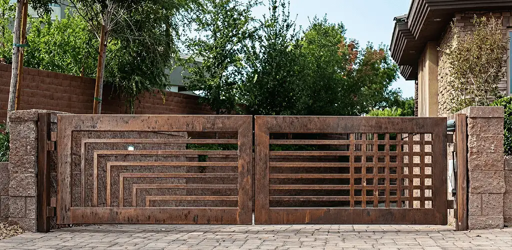 Custom driveway gate installation for a home entrance in Arlington, TX