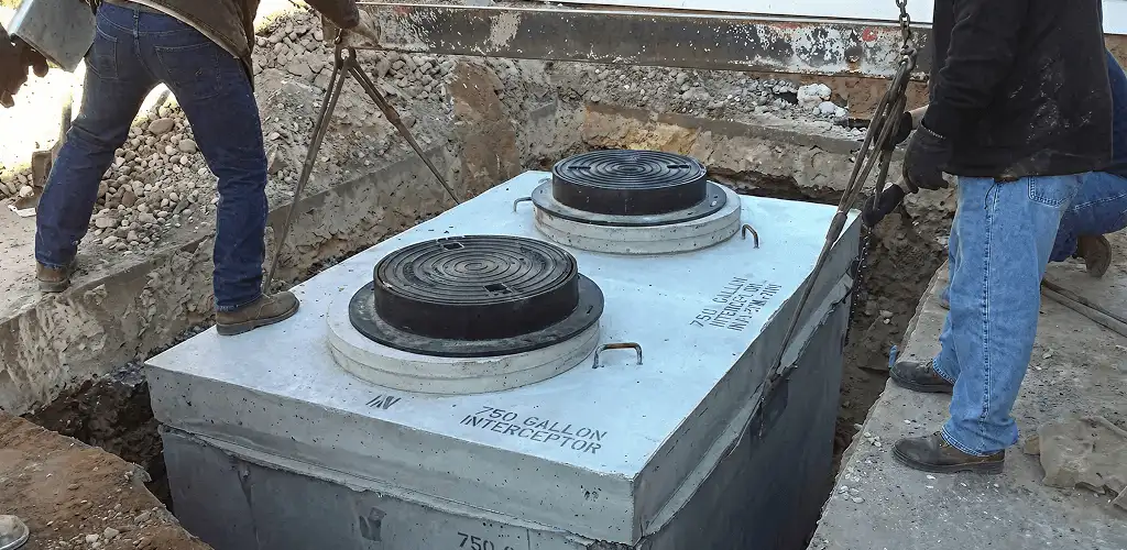 Grease trap installation for a commercial property drainage system in Arlington, TX