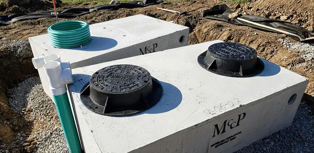 Grease trap installation unit set in place for drainage protection in Arlington, TX